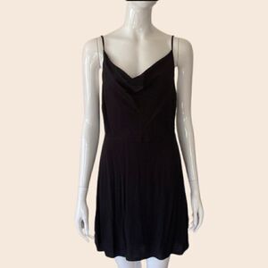 SUN•DEH Aritzia Spencer Cowl Neck Mini Dress in Black Size L